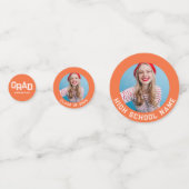 Oranje middelbare school afstudeer aangepaste foto confetti (Voorkanten)