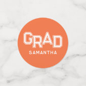 Oranje middelbare school Afstudeerder aangepaste f Confetti (Kleine voorkant)