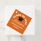 Oranje middelbare school reünie gepersonaliseerde  bedankjes labels (In situ)