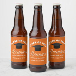 Oranje middelbare school reünie gepersonaliseerde  bier etiket