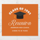 Oranje middelbare school reünie gepersonaliseerde  bier etiket (Enkel label)