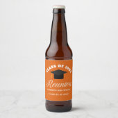 Oranje middelbare school reünie gepersonaliseerde  bier etiket (Voorkant)