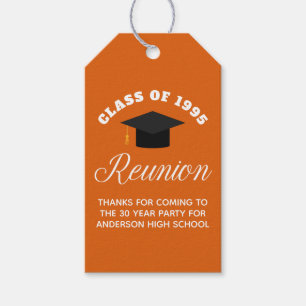 Oranje middelbare school reünie gepersonaliseerde cadeaulabel