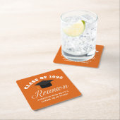 Oranje middelbare school reünie gepersonaliseerde  kartonnen onderzetters (Insitu)