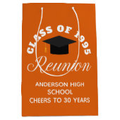 Oranje middelbare school reünie gepersonaliseerde  medium cadeauzakje (Voorkant)