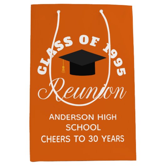 Oranje middelbare school reünie gepersonaliseerde  medium cadeauzakje (Voorkant)