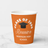 Oranje middelbare school reünie gepersonaliseerde papieren bekers (Voorkant)