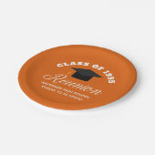 Oranje middelbare school reünie gepersonaliseerde  papieren bordje (Gekanteld)