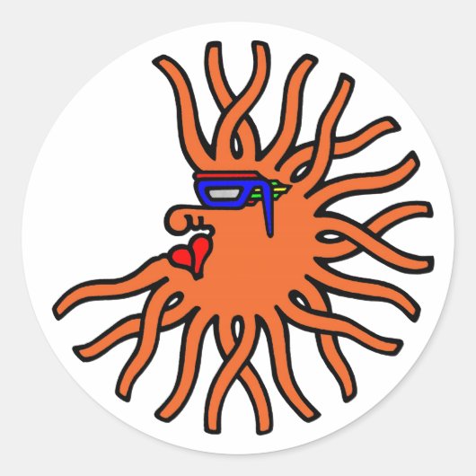Oranje Migrozalt Ronde Sticker (Voorkant)