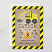 Oranje mijnbouw graafmachine op zaterdag kaart (Voorkant)