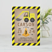 Oranje mijnbouw graafmachine op zaterdag kaart (Staand voorkant)