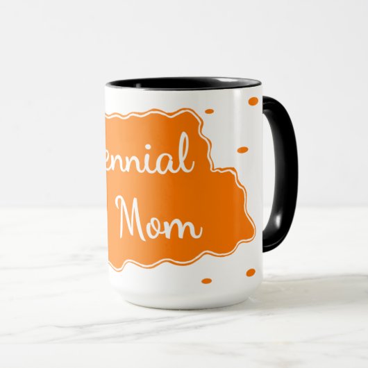 Oranje Millennial MaMa Design 90s Throwback Mok (Voorkant rechts)