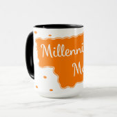 Oranje Millennial MaMa Design 90s Throwback Mok (Voorkant links)