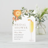 Oranje Mimosa-Vrijgezellenfeest Kaart (Staand voorkant)