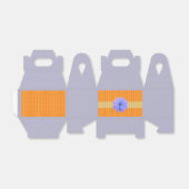 Oranje mini-diamantpatroon met ventilator bedankdoosjes (Uitgevouwen)