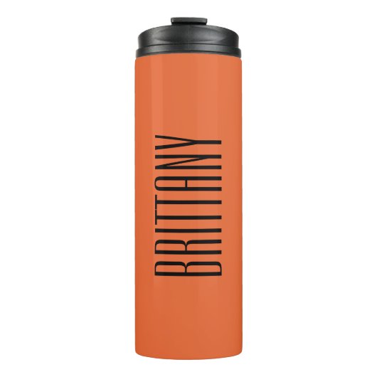 Oranje Minimaal Bruidsmeisje Persoonlijke Naam Een Thermosbeker (Voorkant)