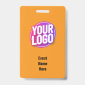 Oranje Minimal Personeels Event ID Badge (Achterkant)