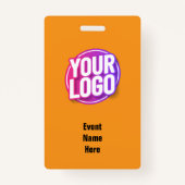 Oranje Minimal Staff Event ID-badge Badge (Achterkant)