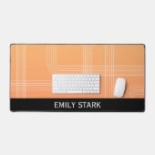 Oranje Minimale Retro Gepersonaliseerde Naam Desk  Bureaumat (Keyboard & Muis)