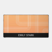 Oranje Minimale Retro Gepersonaliseerde Naam Desk  Bureaumat (Voorkant)