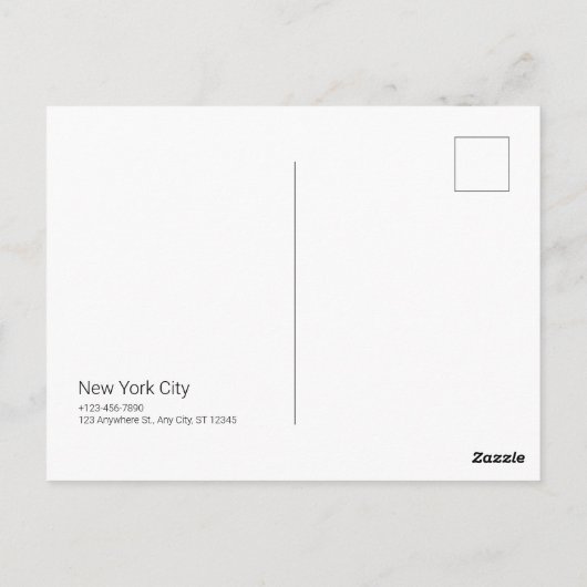 Oranje minimalistisch beeld van het Briefkaart van (Achterkant)