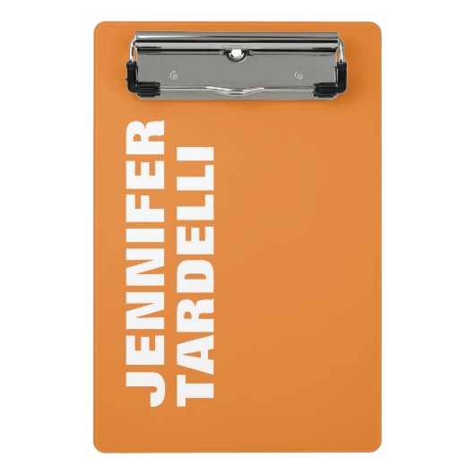 Oranje minimalistisch, modern elegant professionee mini klembord (Voorkant)