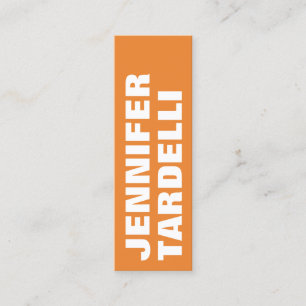 Oranje minimalistisch, modern elegant professionee mini visitekaartje