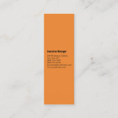 Oranje minimalistisch, modern elegant professionee mini visitekaartje (Achterkant)