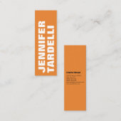 Oranje minimalistisch, modern elegant professionee mini visitekaartje (Voorkant / Achterkant)