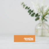 Oranje minimalistisch, modern elegant professionee mini visitekaartje (Staand voorkant)