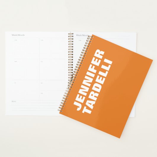 Oranje minimalistisch, modern elegant professionee planner (Display)