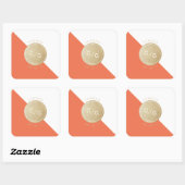 Oranje minimalistisch modern monogram bedankt vierkante sticker (Vel)