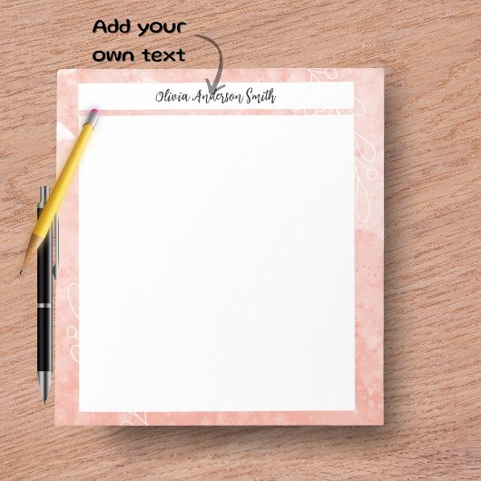 Oranje Minimalistische Aangepaste Notitieblok | Li