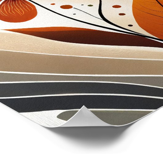 Oranje minimalistische bloem poster (Hoek)