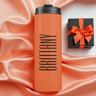 Oranje Minimalistische Bruidsmeisje Persoonlijke N Thermosbeker