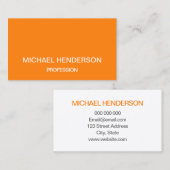 Oranje minimalistische moderne visitekaartjes (Voorkant / Achterkant)