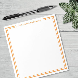 Oranje Minimalistische Monogram Notitieblok