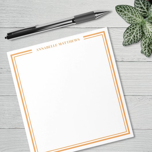 Oranje Minimalistische Monogram Notitieblok
