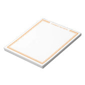 Oranje Minimalistische Monogram Notitieblok (Linkerzijde)