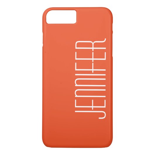 Oranje minimalistische persoonlijke Jumbo Name Sim Case-Mate iPhone Case (Achterkant)