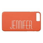 Oranje minimalistische persoonlijke Jumbo Name Sim Case-Mate iPhone Case (Achterkant (Horizontaal))