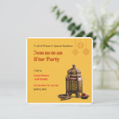 Oranje minimalistische uitnodiging voor Ramadan If (Staand voorkant)