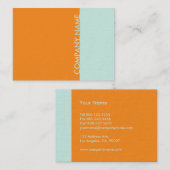 Oranje Mint Modern Visitekaartje (Voorkant / Achterkant)