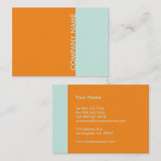 Oranje Mint Modern Visitekaartje (Voorkant / Achterkant)
