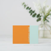 Oranje Mint Modern Visitekaartje (Staand voorkant)