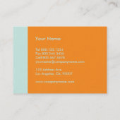 Oranje Mint Modern Visitekaartje (Achterkant)