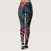 Oranje Mint Paarse Floral #2 Leggings (Achterkant)