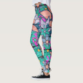 Oranje Mint Pink Floral Leggings (Links)
