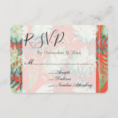 Oranje Mint Tropische Groene Bladeren Huwelijk RSV Informatiekaartje (Voorkant)