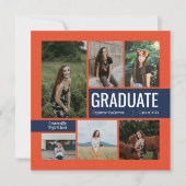 Oranje Modern 6 Foto Afstuderen | Aangepaste kleur (Voorkant)